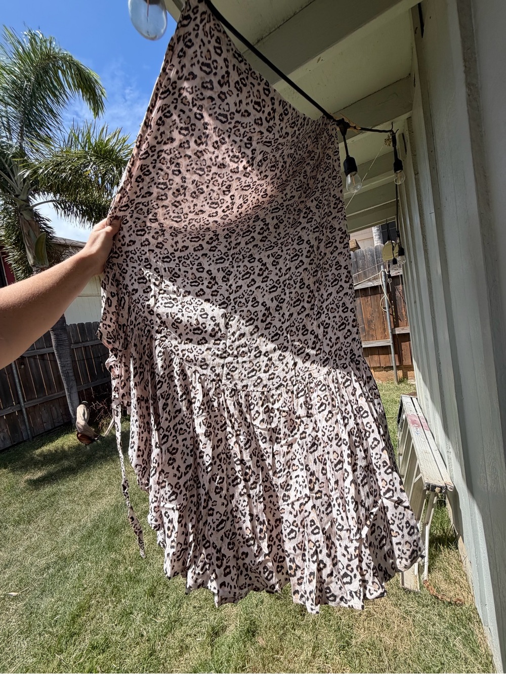 Women's Leopard Print Long Skirt - Pink/Beige